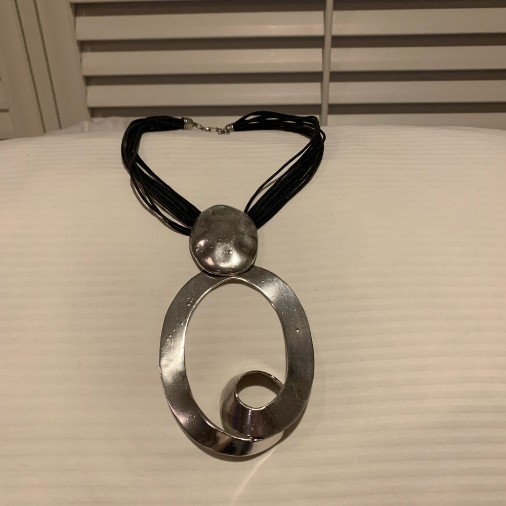 Larger silver statement necklace